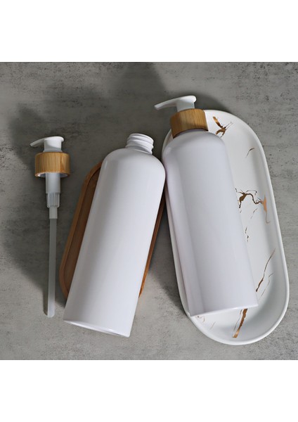 Etiket-Altın Tarzı Banyo Sabunluk Doldurulabilir Şampuan ve Saç Kremi Şişeleri Bambu Pompalı Su Geçirmez Etiket Boş Duş Şampuan Şişesi (Yurt Dışından) fırsatları