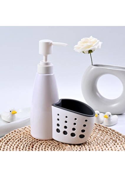 Beyaz Stil 400 ml Çok Fonksiyonlu 2'si 1 Arada Mutfak Süngeri Tutucu 400 ml Sıvı Deterjan Kabı Kutu Sabunluk Mutfak El Temizleyici (Yurt Dışından) fiyatları