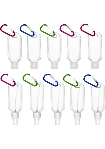 Net Stil 50ML ml 50ML Makyaj Şeffaf Şişe Yeniden Kullanılabilir Taşınabilir Mini Alkol Sprey Şişesi El Dezenfektanı Seyahat Küçük Tutucu Kanca Anahtarlık (Yurt Dışından) fiyatları