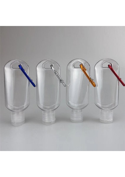 Net Stil 50ML ml 50ML Makyaj Şeffaf Şişe Yeniden Kullanılabilir Taşınabilir Mini Alkol Sprey Şişesi El Dezenfektanı Seyahat Küçük Tutucu Kanca Anahtarlık (Yurt Dışından) fırsatları