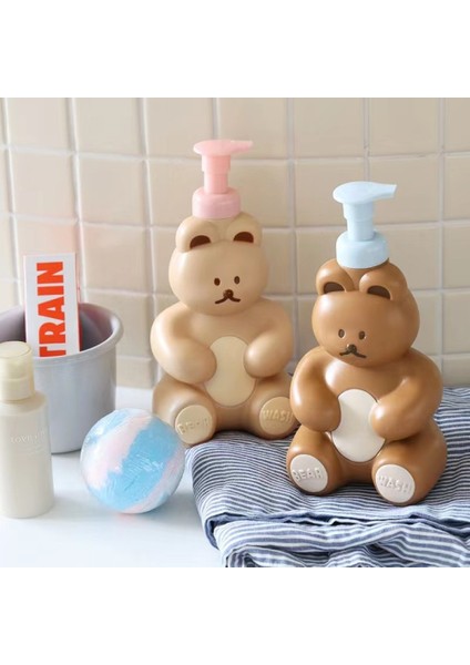 Kahverengi Tarzı 500 ml Karikatür Ayı Köpük Sabunluk Taşınabilir Losyon Şişesi Sevimli El Sabunu Kapları Ev Çocuk Şampuanı Duş Jeli Dağıtıcı (Yurt Dışından) fiyatları