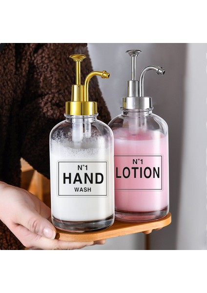 Gümüş Tarzı Banyo Sabunluk Tezgah Üstü Şampuan El Sabunu Cam Şişe Doldurulabilir Duş Vücut Yıkama ve Kremi Konteyner (Yurt Dışından) fırsatları