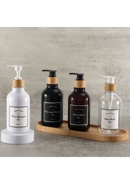 KAHVERENGI-300ML Tarzı ml Sabunluk Banyo Için Büyük Kapasiteli Şampuan Duş Jeli Şişeleri Doldurulabilir Losyon Sıvı Saklama Kabı (Yurt Dışından) indirimleri