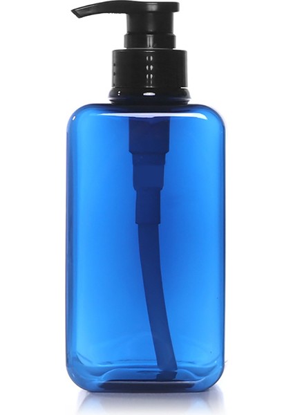 Koyu Mavi Tarzı Kare Sabunluk Banyo Şampuanı Saç Kremi Losyon Şişesi Su Geçirmez Etiketler ile Doldurulabilir Boş Şampuan Pompası Şişesi (Yurt Dışından)