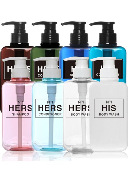 Koyu Mavi Tarzı Kare Sabunluk Banyo Şampuanı Saç Kremi Losyon Şişesi Su Geçirmez Etiketler ile Doldurulabilir Boş Şampuan Pompası Şişesi (Yurt Dışından) fiyatları