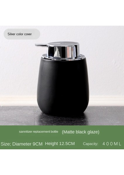 Siyah-S Tarzı 400 ml Beyaz Seramik Sabunluk Şişe Duş Jeli Dağıtıcılar Taşınabilir Sıvı Sabunluk Losyon Dağıtım Banyo Aksesuarları (Yurt Dışından)