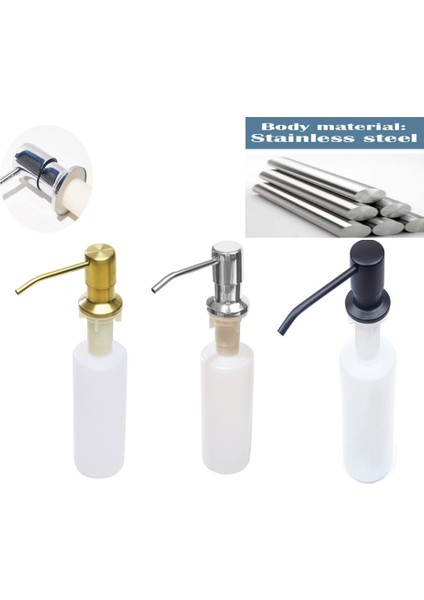 Gümüş Tarzı 300 ml Mutfak Lavabosu Için Sabunluk, 10 Fl.oz Şişe (300ML) ile Üst Paslanmaz Çelik Pompadan Ankastre Tasarım Dolumu (Yurt Dışından)