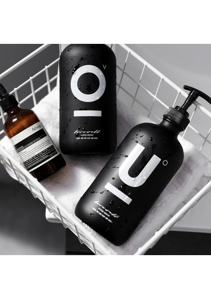 D Tarzı 500ML Cam Sabunluk Banyo Siyah Boş Dolum Alt Şişe Ev Otel Duş Jeli El Yıkama Şampuan Şişeleri (Yurt Dışından) indirimleri
