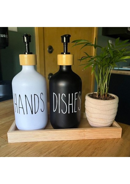 Siyah Stil Mat Siyah Sabunluk Şişe Mutfak Doldurulabilir El Sabunu Bulaşık Sabunu Şişesi Bambu Pompa ile Banyo Depolama Şişesi 500 ml (Yurt Dışından) fiyatları