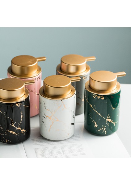 Pembe Tarzı 350 ml Seramik Sıvı Sabunluk Mermer Desen Şampuan Şişesi Banyo Aksesuarları Productshower Jeli Dağıtıcılar (Yurt Dışından) fırsatları