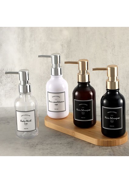 Ws Stili 300 ml Yeni Sıvı Sabunluk Doldurulabilir Punp Şişe Banyo Şampuanı Saç Kremi Duş Jeli Alt Şişeleme Boş Saklama Kabı (Yurt Dışından) modelleri