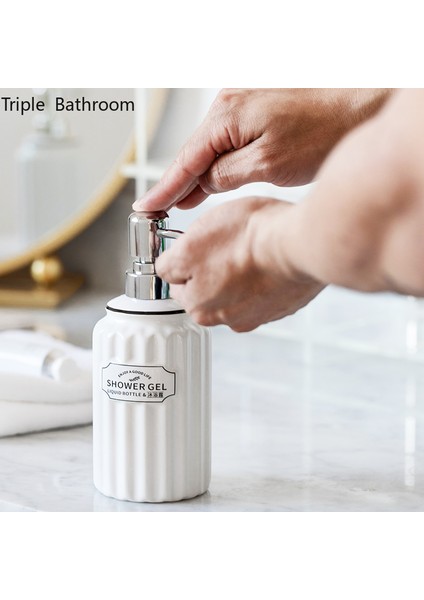 B1 Stili 370 ml 1 Adet Modern Sıvı Sabun Şişeleri Seramik Saf Renk Banyo Temizleyici Şişeler Bileklik El Dağıtıcı Tuvalet Aksesuarları (Yurt Dışından) indirimleri