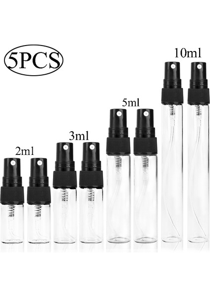 10 ml Tarzı 5 Adet Şeffaf Cam Sprey Şişesi Mini Parfüm Alkol Kozmetik Şişesi Örnek Test Tüpü Ince Cam Şişe ml (Yurt Dışından) fiyatları