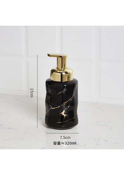 Ben Tarzım Seramik Sabun Şişesi Kabarcık Presleme Pompası Mermer Tahıl Kabak Şekli Banyo Depolama Aksesuarları Sabunluk El Sabunu Şişesi (Yurt Dışından)