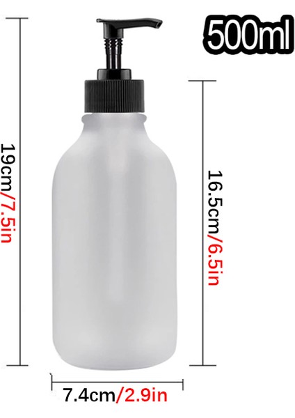 Net Stil Siyah Pompa Sabunluk Tepsi Banyo Mutfak Doldurulabilir Şampuan Vücut Yıkama Saklama Kabı Boş Şişe 500 ml (Yurt Dışından)