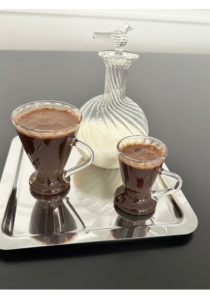 Dekorasyon Garajı Üfleme Cam Kahve Fincanı 2 Li Set