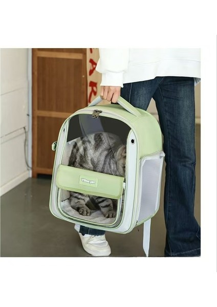 Tamamen Şeffaf Nefes Alabilen Evcil Hayvan Çantası Çok Fonksiyonlu Büyük Kapasiteli Kedi Çantası Katlanabilir Taşınabilir Sırt Çantası (Yurt Dışından) fiyatları