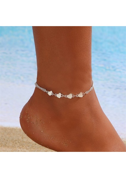 No.7 Boyutu Basit Kalp Halhal Kadın Yalınayak Sandalet Ayak Takısı Bacak Halhal Ayak Bileği Bilezik Kadınlar Için Bohemian Plaj Bacak Zinciri (Yurt Dışından) fiyatları