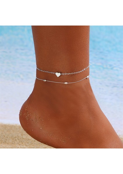 No.7 Boyutu Basit Kalp Halhal Kadın Yalınayak Sandalet Ayak Takısı Bacak Halhal Ayak Bileği Bilezik Kadınlar Için Bohemian Plaj Bacak Zinciri (Yurt Dışından) fırsatları