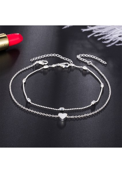 S010JIN Basit Kalp Kadın Halhal Yalınayak Tığ Sandalet Ayak Takı Bacak Yeni Halhal Ayak Bileği Bilezik Kadınlar Için Bacak Zinciri (Yurt Dışından) indirimleri