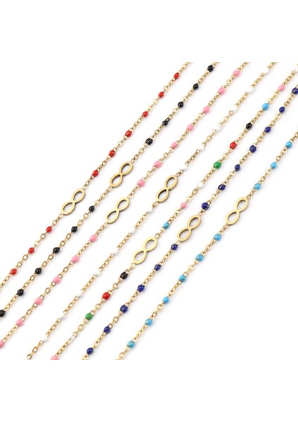 Siyah Paslanmaz Çelik Halhal Sonsuz Altın Rengi Emaye Renkli Ayak Bileği Bilezik Kadın Bacak Link Zinciri Takı 23 Cm, 1 Parça (Yurt Dışından) fiyatları