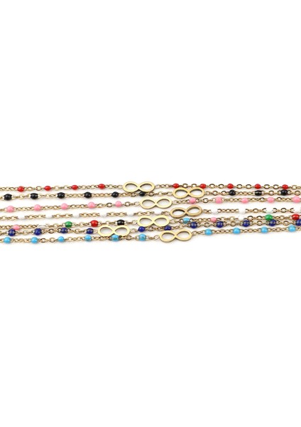 Siyah Paslanmaz Çelik Halhal Sonsuz Altın Rengi Emaye Renkli Ayak Bileği Bilezik Kadın Bacak Link Zinciri Takı 23 Cm, 1 Parça (Yurt Dışından) fırsatları