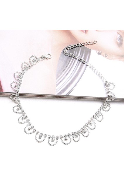 Gümüş Rhinestone Kakma Kadın Bilezik Takı Ayak Halhal Hediye Moda Plaj Dekor (Yurt Dışından) modelleri