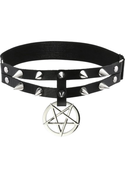 Siyah Punk Spike Pentagram Bacak Jartiyer Kemer Perçinler Uyluk Demeti Kadın Kızlar Goth Cosplay Aksesuarları Harajuku Moda Takı (Yurt Dışından) modelleri