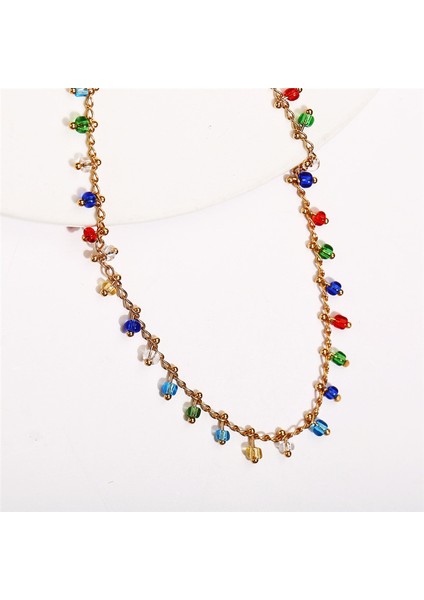 NO.50162 Boyutu Wukalo Gökkuşağı Renk Kristal Halhal Bilezikler Kadınlar Için Bohemia Altın Renk Zincir Halhal Moda Basit Charm Ayak Takı (Yurt Dışından) modelleri