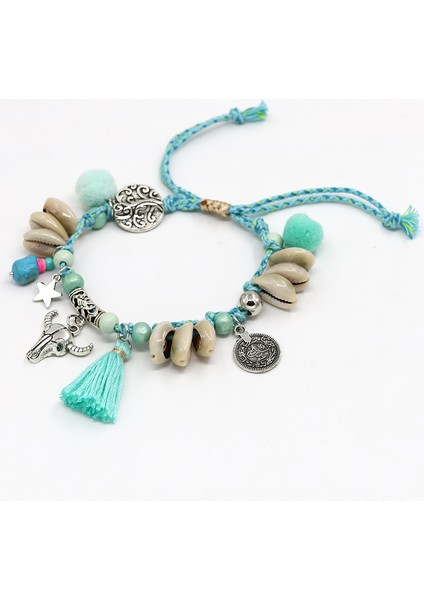 D1765C Kabuk Halhal Kadınlar Için Boho Ayak Takısı Plaj Yalınayak Sandalet Ayak Bileği Bilezik Bacak Üzerinde Kadın Püskül Ayak Bileği Kayışı Aksesuarları (Yurt Dışından) fırsatları