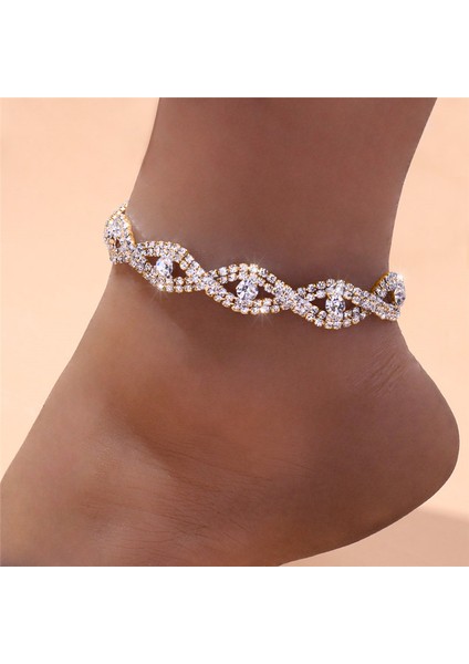 JL126 Huitan Gümüş Renk Altın Renk Markiz Göz Halhal Kadınlar Için Mikro Kaplamalı Cz Parlak Yalınayak Sandalet Bilezik Ayak Bileği Bacak Takı (Yurt Dışından) fiyatları