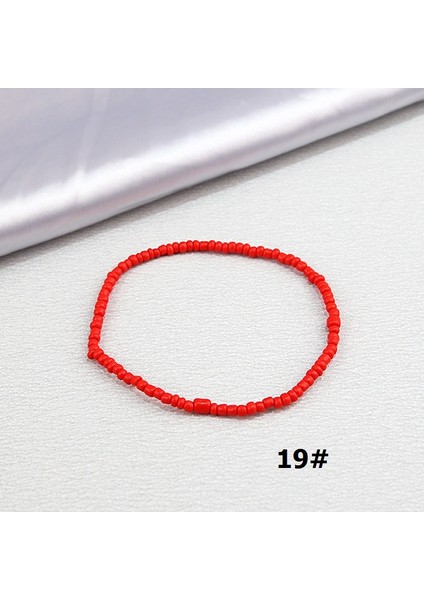 No.19 Boyutu Renk Pirinç Boncuk Ayak Bileği Bilezik Bohemian Karışık Düzensiz Boncuk Halhal Kadınlar Için Bacak Bilezik Plaj Sahil Ayak Moda Takı (Yurt Dışından)