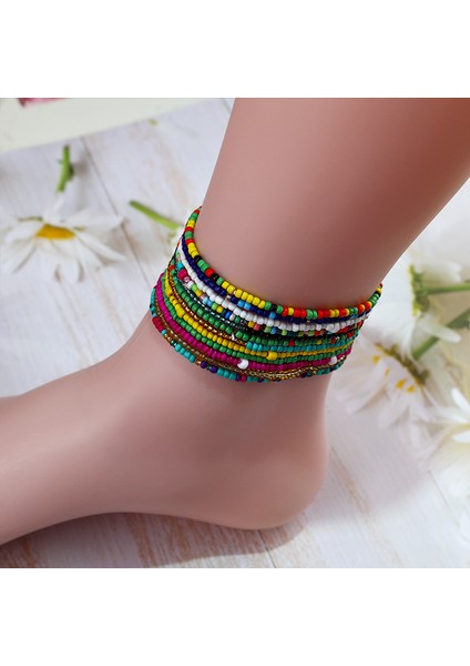 No.19 Boyutu Renk Pirinç Boncuk Ayak Bileği Bilezik Bohemian Karışık Düzensiz Boncuk Halhal Kadınlar Için Bacak Bilezik Plaj Sahil Ayak Moda Takı (Yurt Dışından) fiyatları