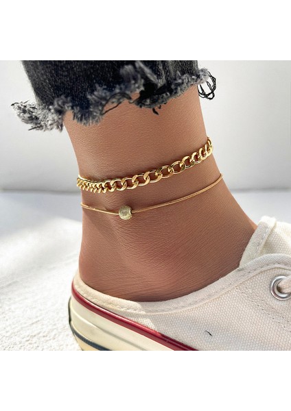 NO.50448 Boyutu Wukalo Gümüş Renk Halhal Kadınlar Için Plaj Ayak Takısı Bacak Zinciri Ayak Bileği Bilezik Erkekler Veya Kadınlar Takı Aksesuarları (Yurt Dışından)