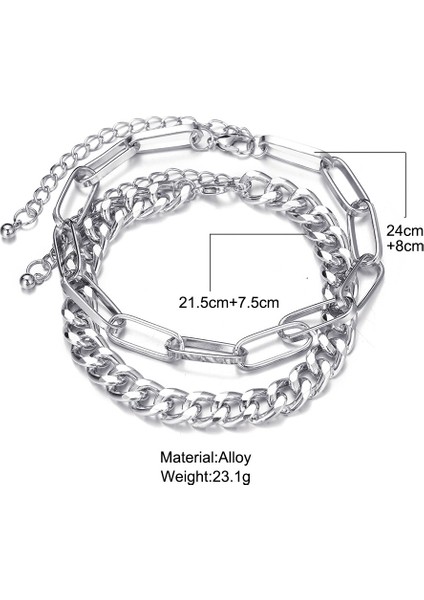 NO.50448 Boyutu Wukalo Gümüş Renk Halhal Kadınlar Için Plaj Ayak Takısı Bacak Zinciri Ayak Bileği Bilezik Erkekler Veya Kadınlar Takı Aksesuarları (Yurt Dışından) modelleri