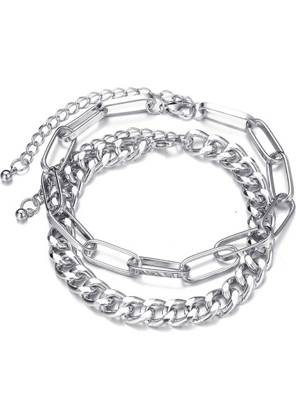 NO.50448 Boyutu Wukalo Gümüş Renk Halhal Kadınlar Için Plaj Ayak Takısı Bacak Zinciri Ayak Bileği Bilezik Erkekler Veya Kadınlar Takı Aksesuarları (Yurt Dışından) fırsatları