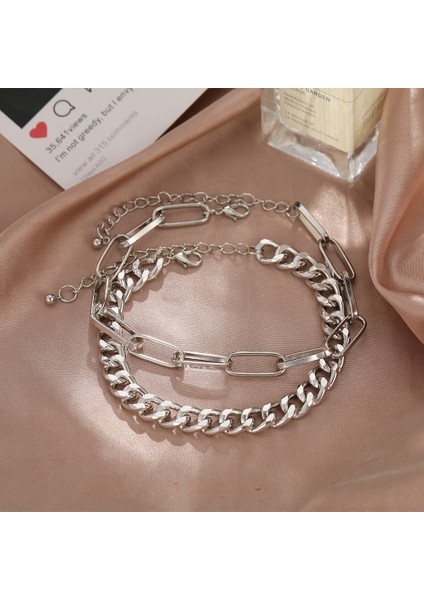 NO.50448 Boyutu Wukalo Gümüş Renk Halhal Kadınlar Için Plaj Ayak Takısı Bacak Zinciri Ayak Bileği Bilezik Erkekler Veya Kadınlar Takı Aksesuarları (Yurt Dışından) indirimleri