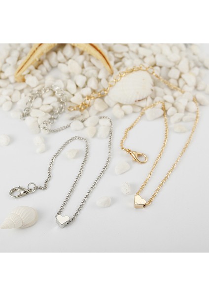 Gümüş Yeni Moda Basit Kalp Kadın Halhal Ayak Takı Bacak Yeni Halhal Ayak Bileği Bilezik Kadınlar Için Bacak Zinciri Takı Hediyeler (Yurt Dışından) fırsatları