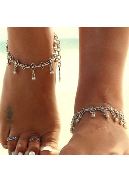 JL024 Huitan Çiçek Halhal Bilezik Kadınlar Için Bohemia Tarzı Plaj Bacak Zincir Aksesuarları Narin Ayak Bileği Takı Parti Için (Yurt Dışından) fırsatları