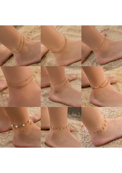 J50056 Modyle Bohemia Et Halhal Kadınlar Için Ayak Aksesuarla Plaj Yalınayak Sandalet Bilezik Ayak Bileği Bacak Üzerinde Kadın Halhal (Yurt Dışından) fiyatları