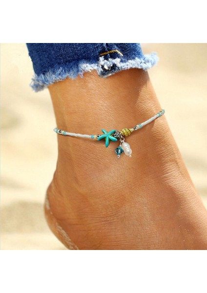 Yapay Elmas Moda Bohemian Starfell Kabuklu Taş Boncuklu Kadın Yaz Bilezik Halhal Plaj Takı Kızlar Yalınayak Bacak Zinciri Jewelr (Yurt Dışından) fiyatları