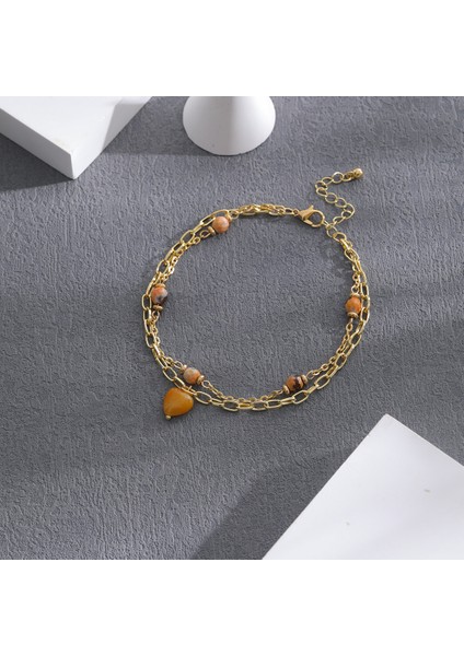 JL0094 Yeni Doğal Taş Halhal Kadınlar Için Moda Charm Bayanlar Ayak Bileği Kolye Takı Fabrika Doğrudan Satış (Yurt Dışından)