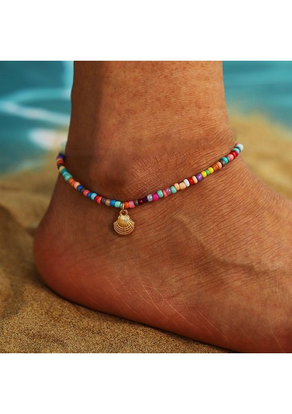 NO.50442 Boyutu Modyle Bohemian Renkli Boncuklar Kabuk Halhal Kadınlar Için Yaz Okyanus Plaj Ayak Bileği Bilezik Ayak Bacak Takı (Yurt Dışından) modelleri