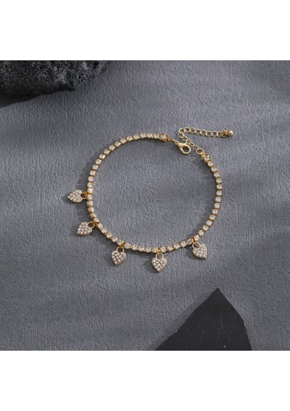 JL0047 Yeni Zirkon Aşk Halhal Womereative Basit Bayanlar Oyun Ayak Bileği Kolye Üreticisi Takı Doğrudan Satış (Yurt Dışından) modelleri