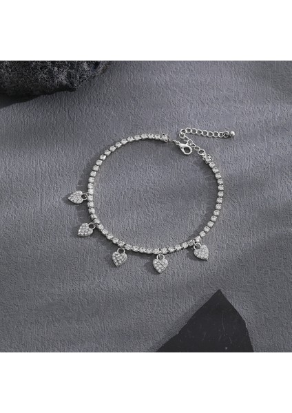 JL0047 Yeni Zirkon Aşk Halhal Womereative Basit Bayanlar Oyun Ayak Bileği Kolye Üreticisi Takı Doğrudan Satış (Yurt Dışından) fırsatları