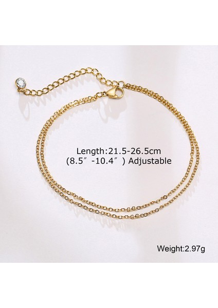 JC-070G-G Kadınlar Için Katmanlı Ilk Bilezik Halhal Paslanmaz Çelik Ayak Zinciri A - Z Mektup Ayak Bilekleri Bohemian Yaz Plaj Hediyesi (Yurt Dışından) fırsatları