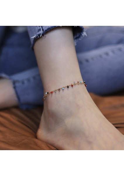 SI063 Moda Ayak Bileği Bilezik Halhal Kadınlar Için Plaj Aksesuarları Ayak Bileği Bilezik Paslanmaz Çelik Bacak Bilezik Sandalet Ayak Takı (Yurt Dışından)