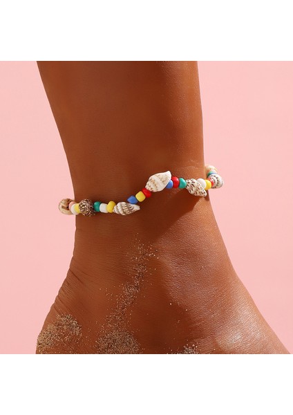 AK23Y0041-2 Boho Denizyıldızı Coell Boncuk Halhal Bilezik Bacak Üzerinde Ananas Çiçek Halhal Yalınayak Kadınlar Için Bacak Zinciri Plaj Takı (Yurt Dışından) fırsatları