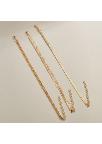 C1 2022 Yeni Set Altın Rengi Basit Zincir Halhal Kadınlar Için Plaj Ayak Takısı Bacak Zinciri Ayak Bileği Bilezik Aksesuarları (Yurt Dışından) modelleri