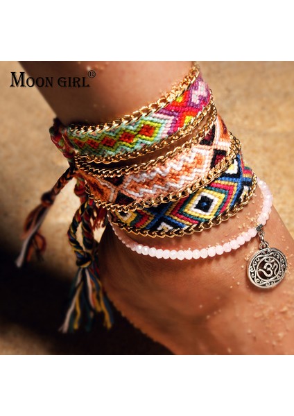 No.9 Boyutu Ay Kız Kol Halhal Kadınlar Için Bohem Kristal Boncuk El Yapımı Halhal Bilezikler Kadın Plaj Ayak Takısı (Yurt Dışından) fiyatları